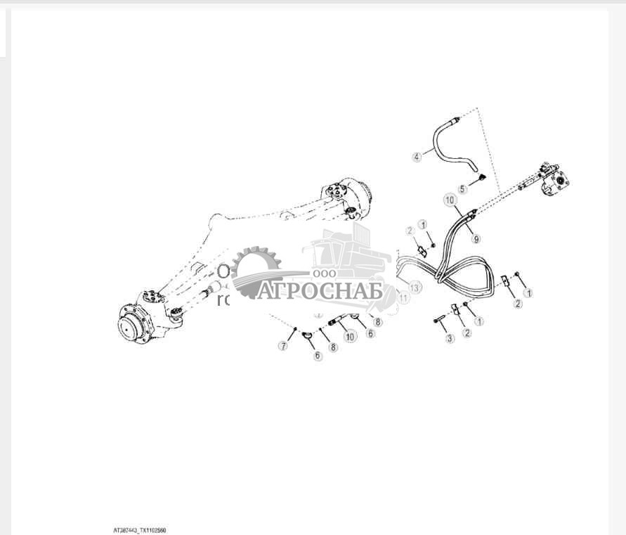Гидравлическая система рулевого управления (без механического привода на передние колеса) 